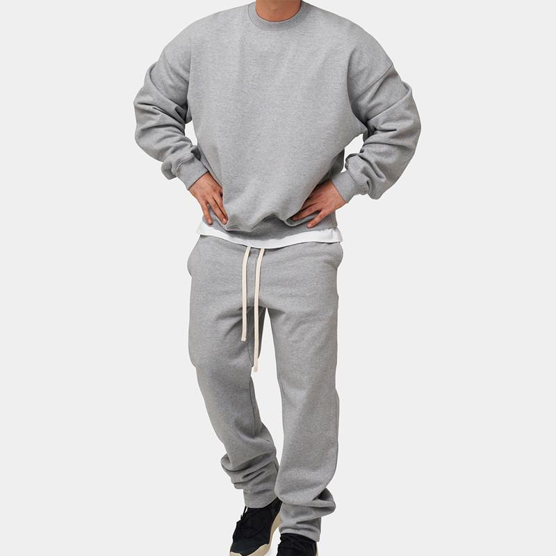 Mens Solid Loose Sweatshirt Set 33123705Z