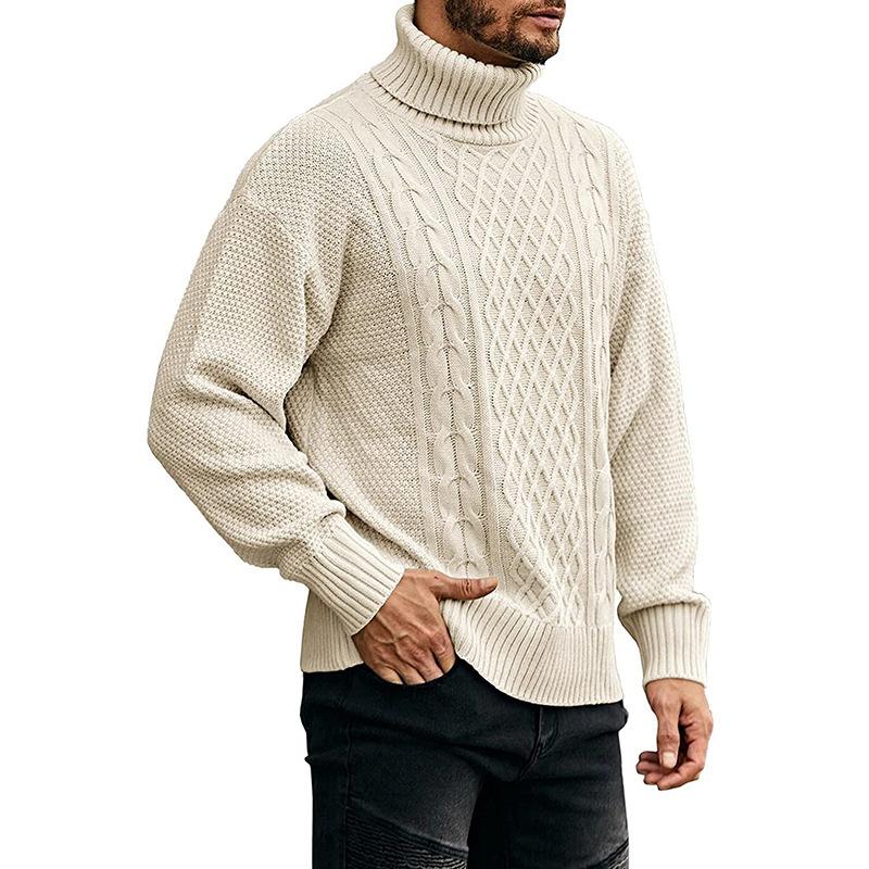 Mens Turtleneck Long Sleeve Pullover Knit Sweater 04672420M