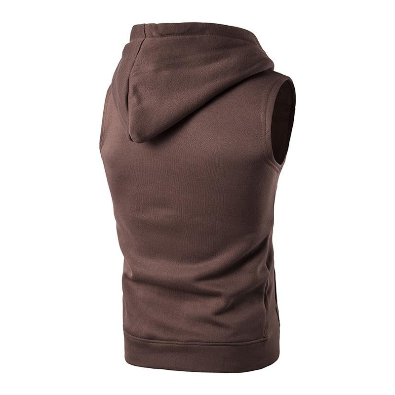 Mens Sport Hooded Kangaroo Pocket Sleeveless Tank Top 84168898M