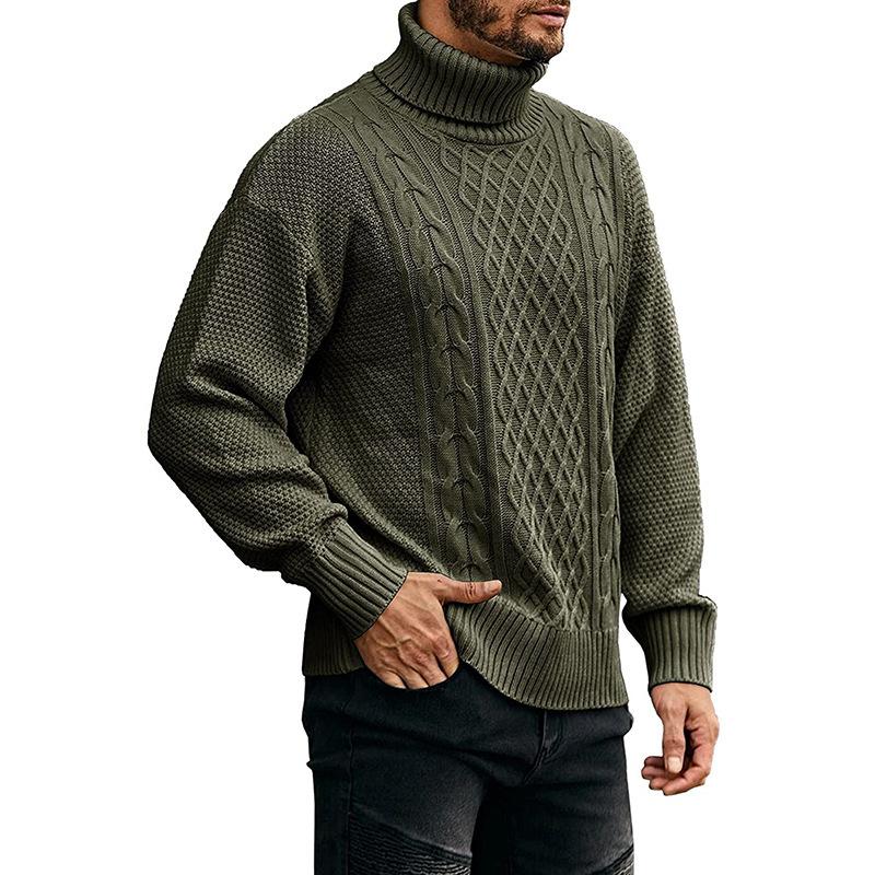 Mens Turtleneck Long Sleeve Pullover Knit Sweater 04672420M