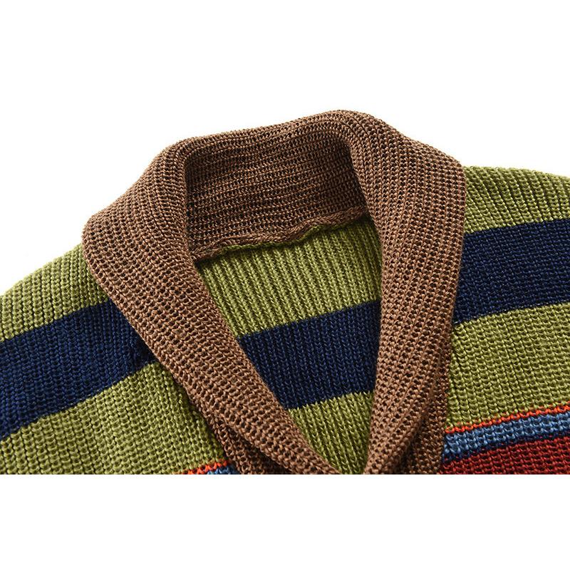 Mens Colorblock Lapel Sweater Jacket 02918584X