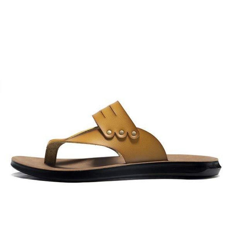 MENS SAND FLIP-FLOPS LEATHER SLIPPERS 95091232