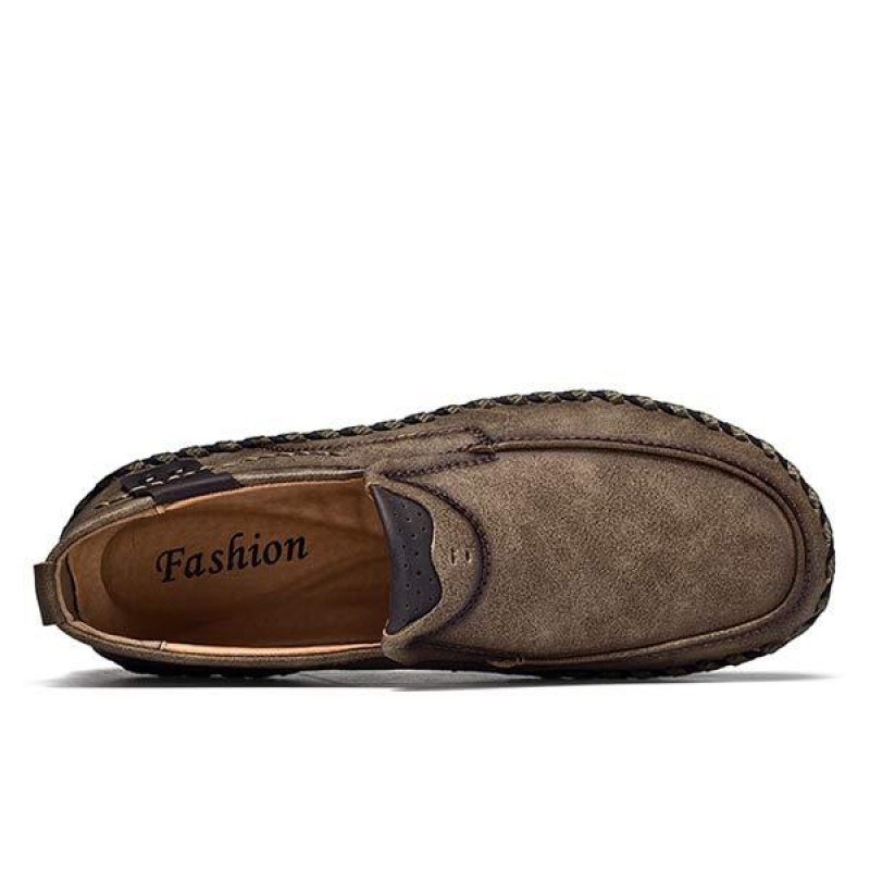 MENS RETRO SLIP-ON LEATHER SHOES 09572323