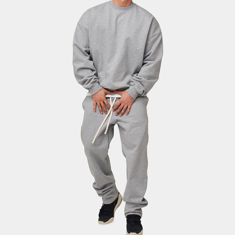 Mens Solid Loose Sweatshirt Set 33123705Z