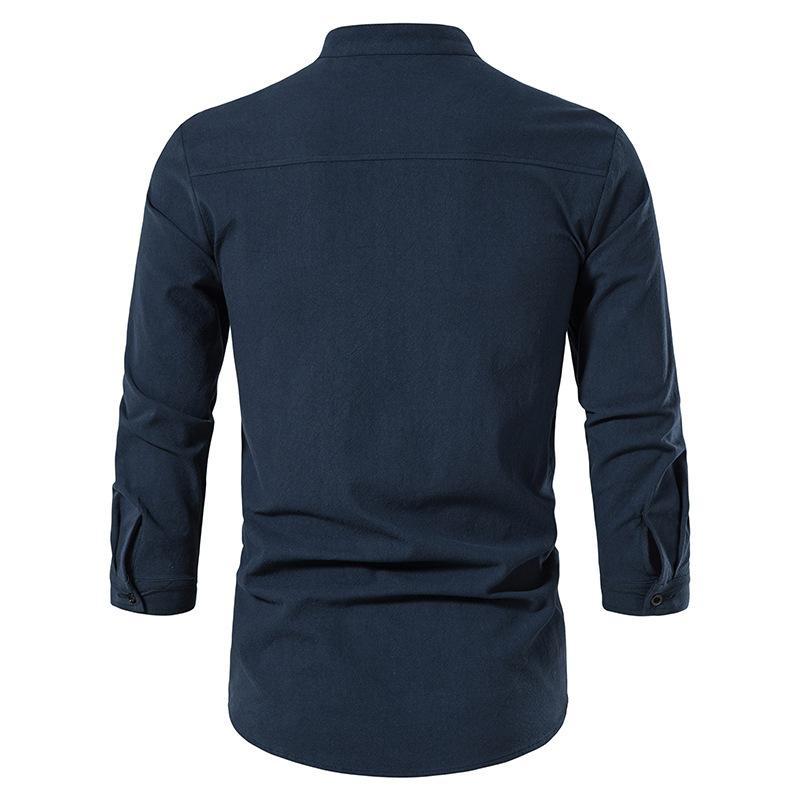 Mens Long Sleeve Linen Button Shirt 93656158X
