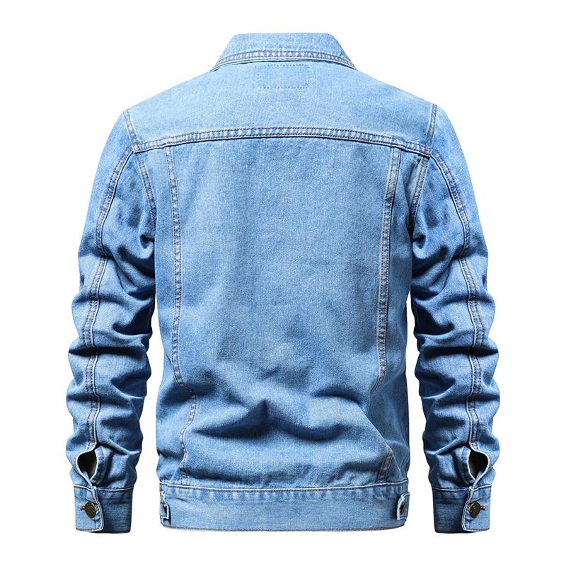 Mens Casual Fit Lapel Denim Jacket 94856770M