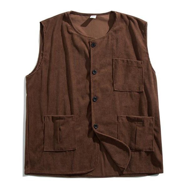 Mens Loose Multi-pocket Vest 51982905X
