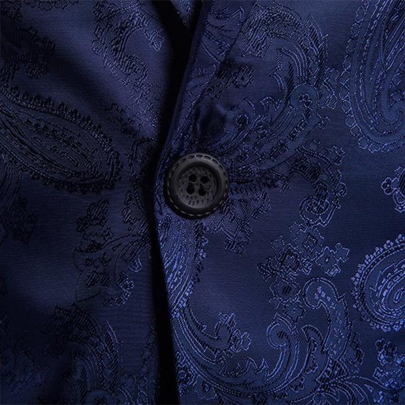 Mens Court Jacquard One Button Fitted Blazer 77902686M