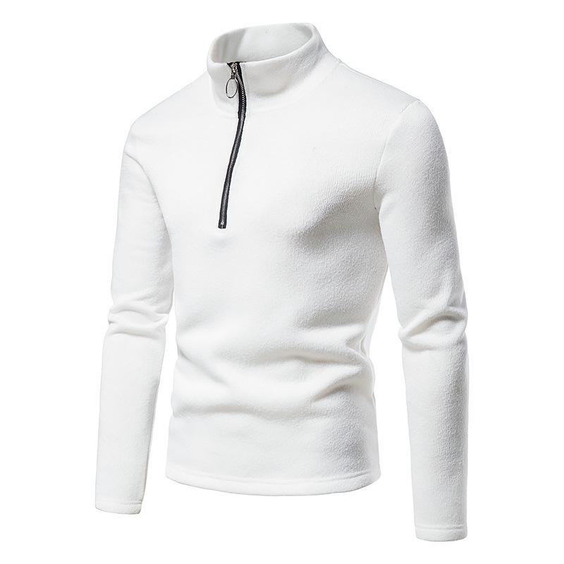 Mens Casual Solid Color Turtleneck Knitted Sweatshirt 54641407M