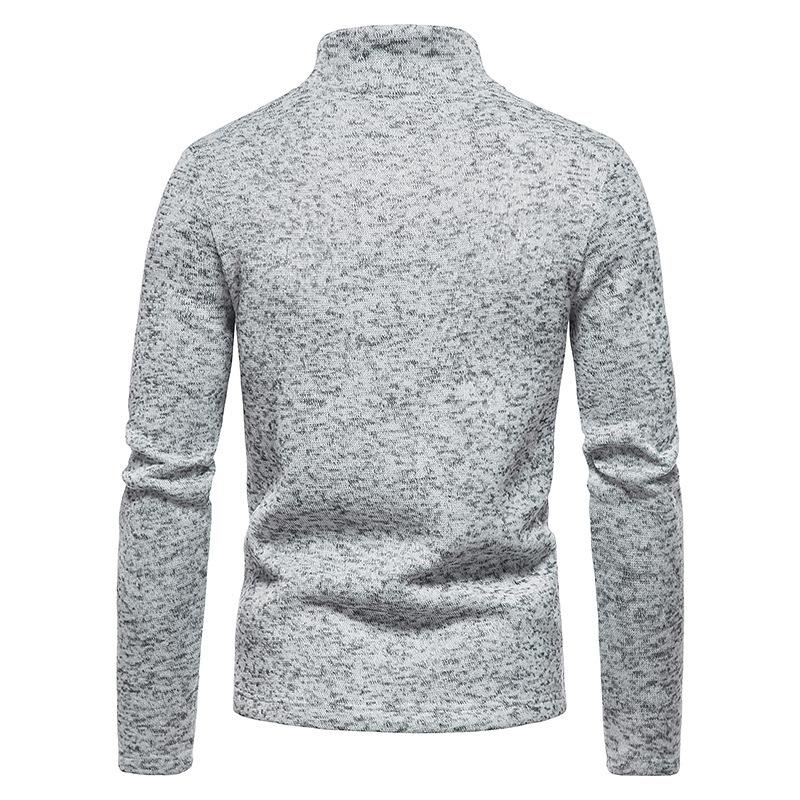 Mens Casual Solid Color Turtleneck Knitted Sweatshirt 54641407M