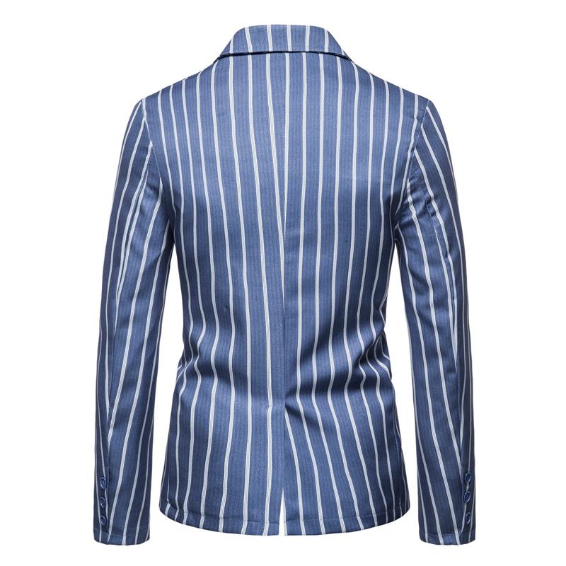 Mens Striped Print Two Button Blazer 76553355X
