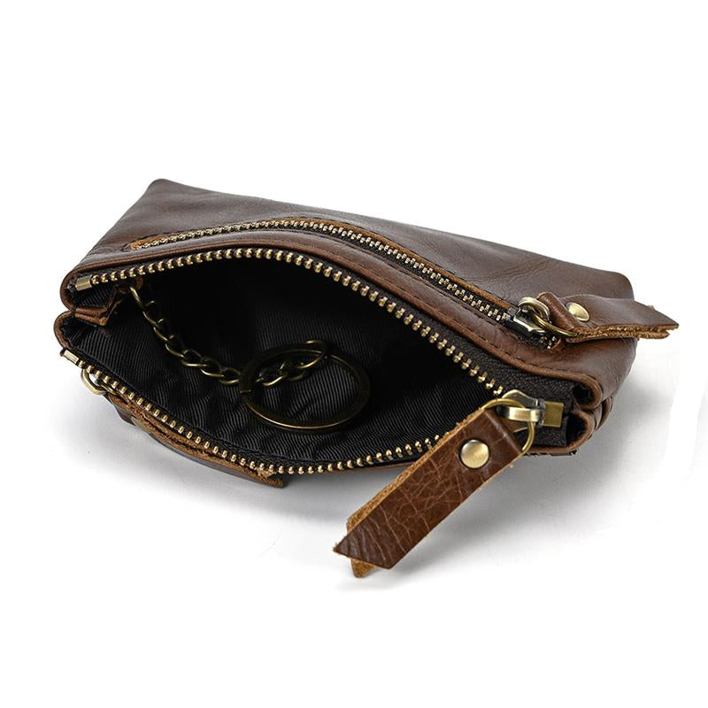 MenS Multi-Layer Zipper Cowhide Mini Case 08633412Y