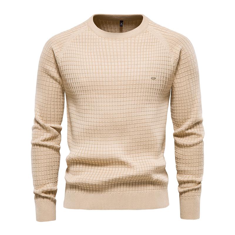 Mens Casual Crew Neck Cotton Knit Sweater 87872325M