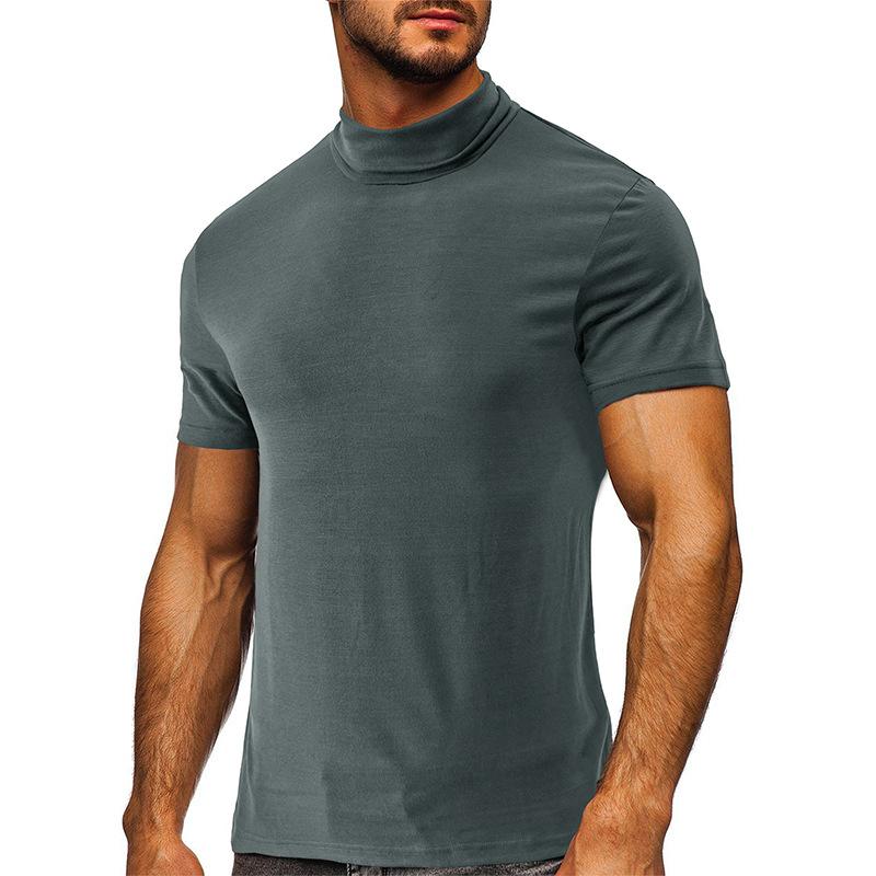 Mens Solid Color High Collar T-shirt 53081692X