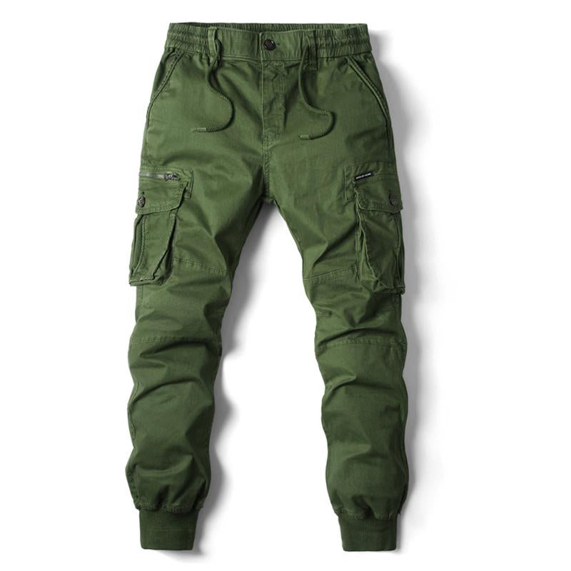 Mens Casual Elastic Waist Cargo Pants 57018851X