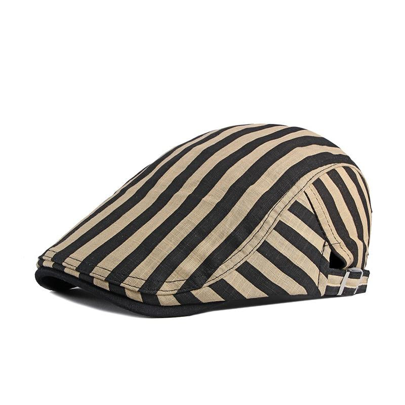 Mens Retro Thin Breathable Stripe Hat 23806389X