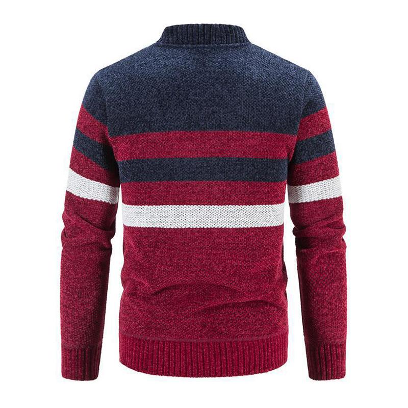 Mens Casual Contrast Stripe Knit Cardigan 29415659M