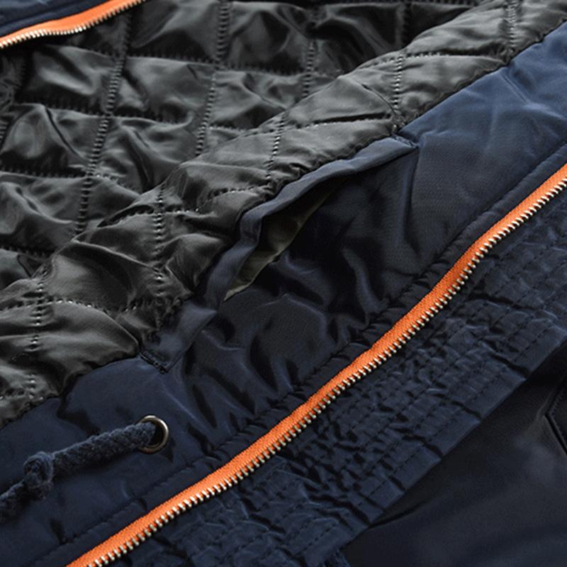 Mens Casual LooseThick Mid-Length Hooded Coat 04600714M
