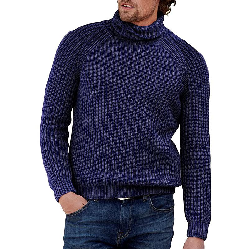 Mens Solid Color Long Sleeve Turtleneck Sweater 26644030X