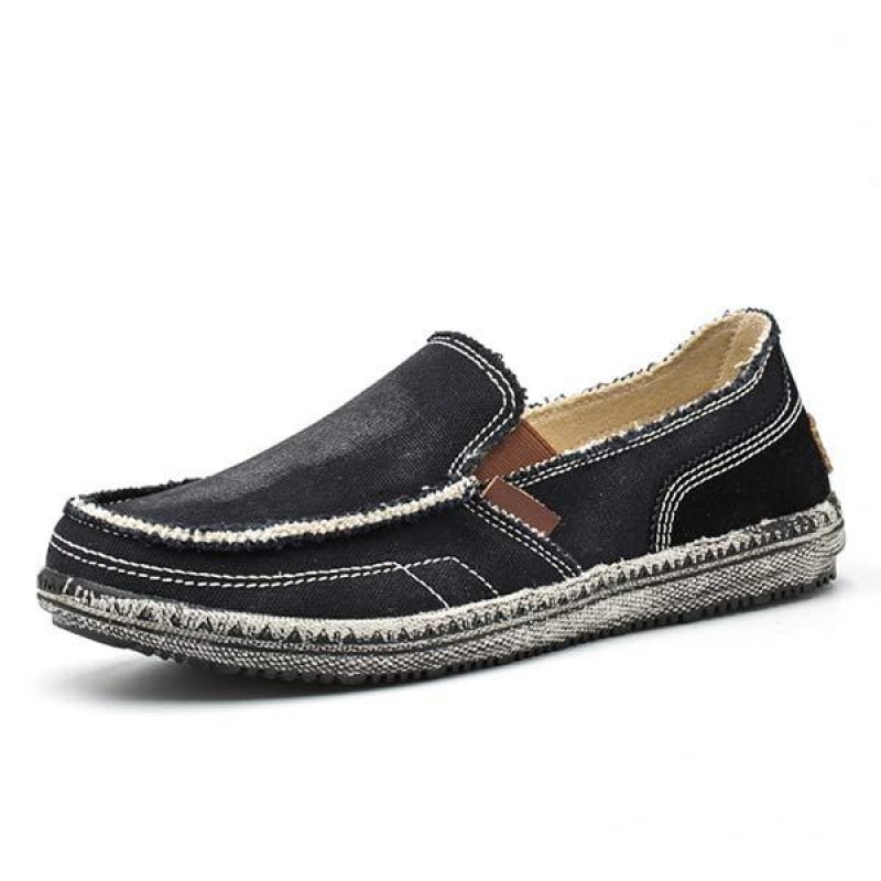 MENS WASHED DENIM CANVAS SLIP-ON SHOES 59975887