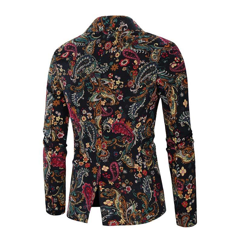 Mens Vintage Ethnic Print Lapel Blazer 81540555M