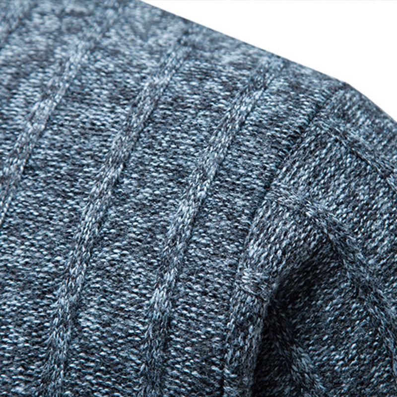 Mens Casual Half Turtleneck Zip Thick Knitwear 27809823M