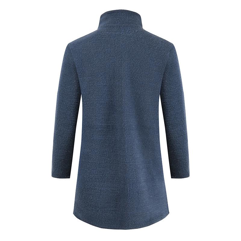 Mens Stand Collar Solid Color Cardigan Sweater Jacket 78804348X