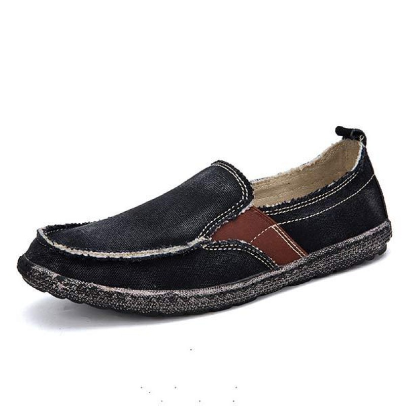 MENS WASHED DENIM CANVAS SLIP-ON SHOES 20690433