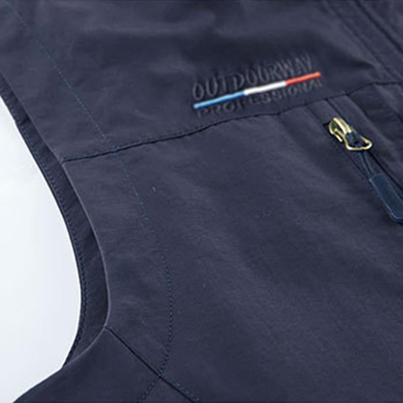 Mens Casual Stand-Up Collar Quick-Drying Multi-Pocket Outdoor Fishing Vest 76652771M