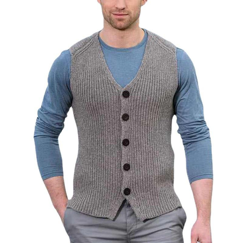 Mens V Neck Button Knit Vest 31273232X