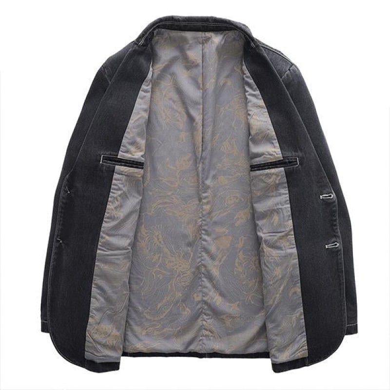 Mens Thin Casual Slim Denim Blazer 71507255M