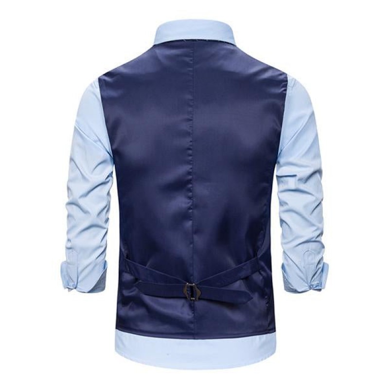 Mens Ethnic Print V-Neck Dress Vest 36969724M