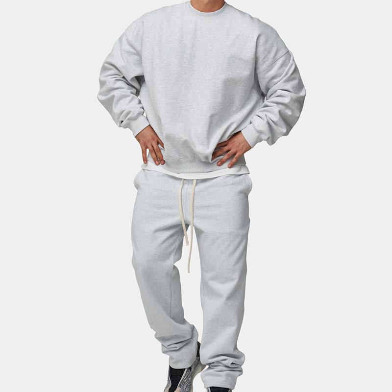 Mens Solid Loose Sweatshirt Set 33123705Z