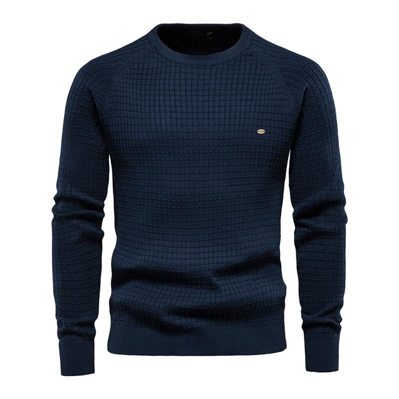 Mens Casual Crew Neck Cotton Knit Sweater 87872325M