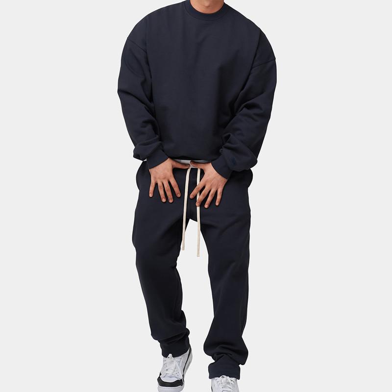 Mens Solid Loose Sweatshirt Set 33123705Z