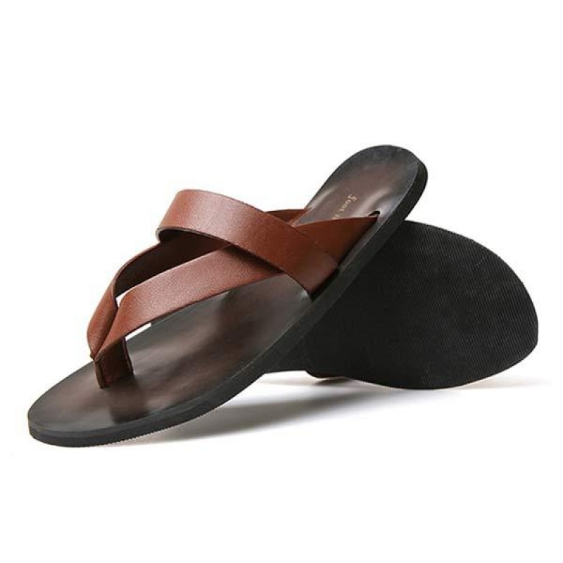 MENS CASUAL LEATHER FLIP-FLOPS 86023595