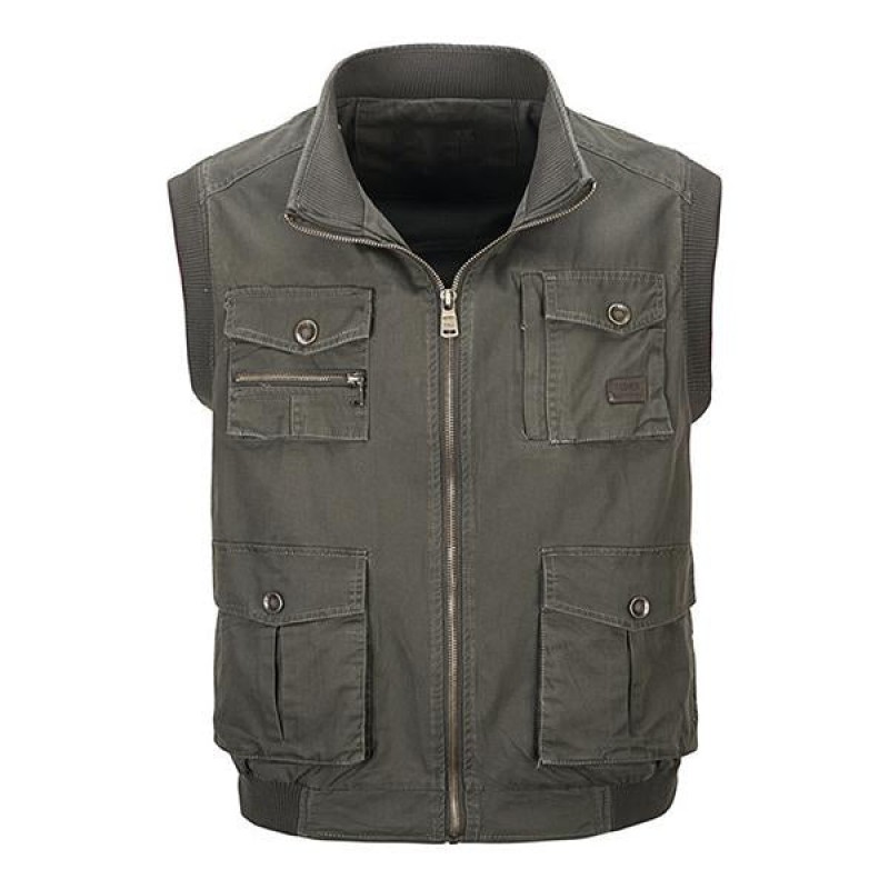 Mens Casual Outdoor Multi-pocket Vest 85393793M
