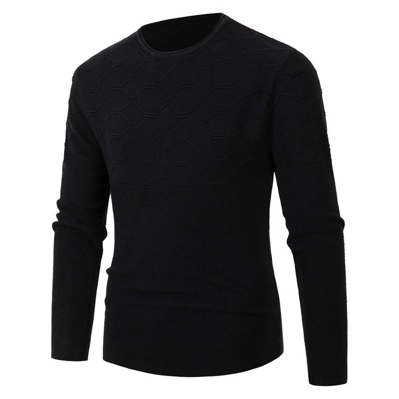 Mens Solid Color Long Sleeve Knitwear 10077249Y