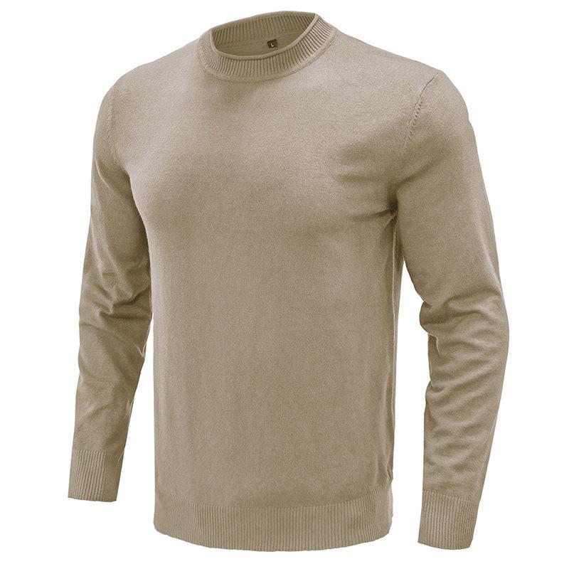 Mens Solid Round Neck Casual Sweater 27207117Z