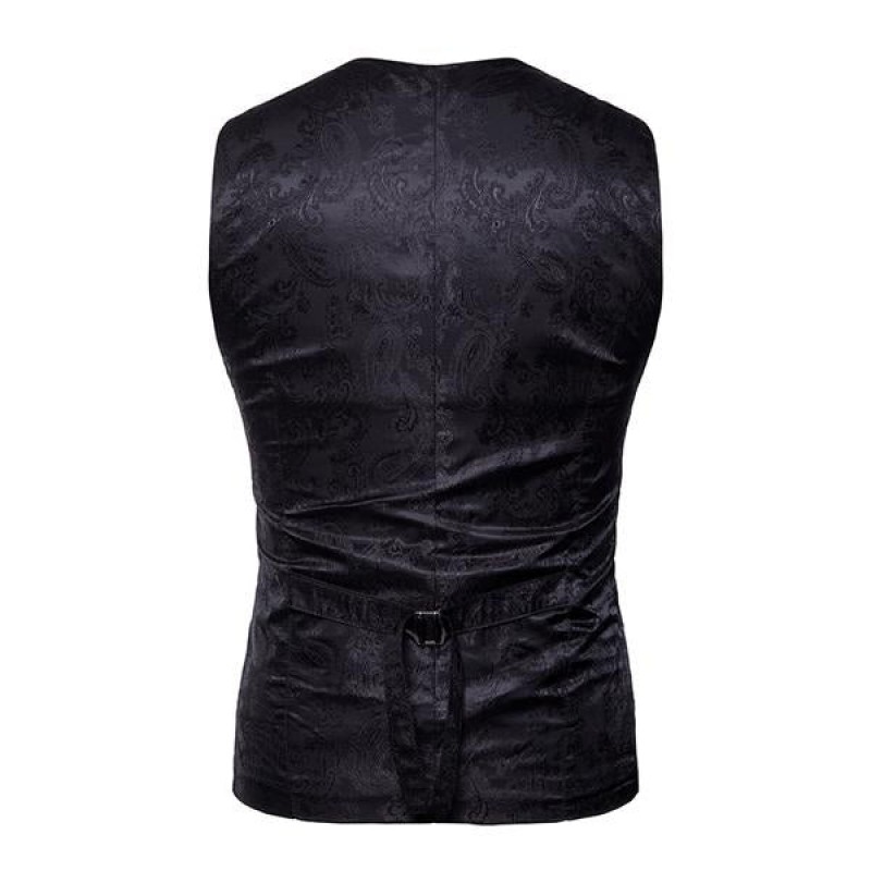 Mens Formal Cashew Flower Print Vest 71042054X