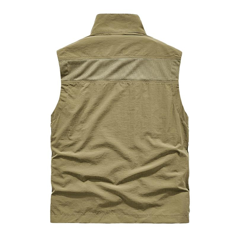 Mens Casual Thin Outdoor Breathable Quick-Drying Stand-Up Collar Vest 30147775M