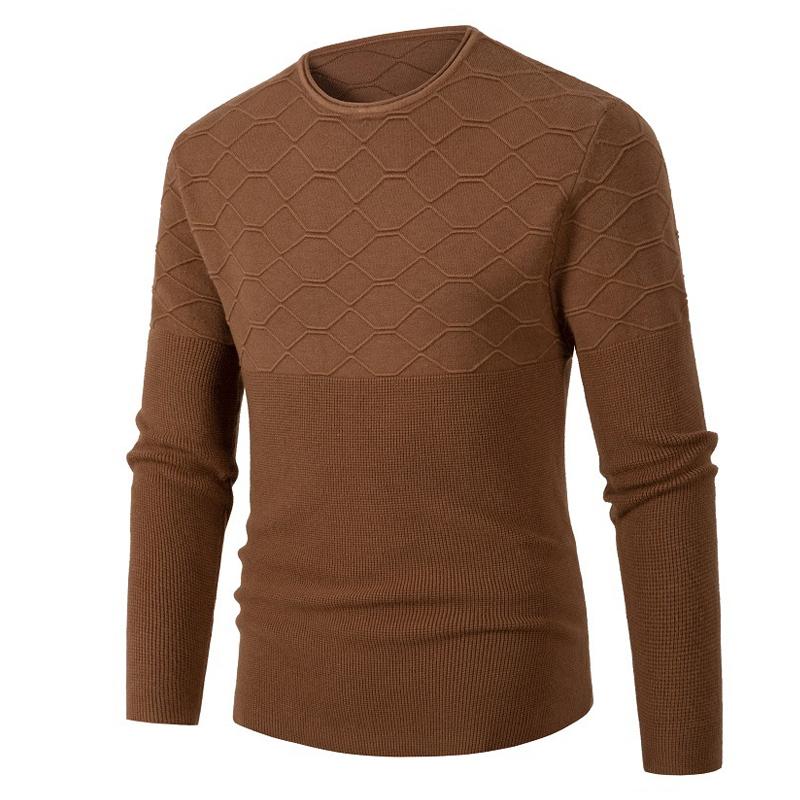 Mens Solid Color Long Sleeve Knitwear 10077249Y
