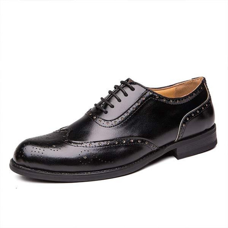 MENS BROGUE CARVED LEATHER SHOES 62932875