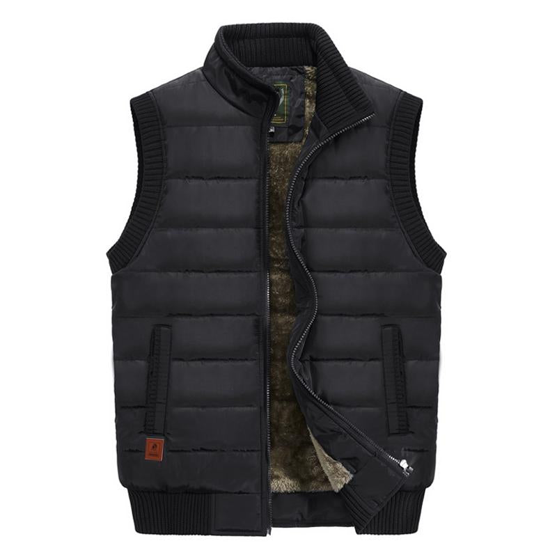 Mens Fleece Zipper Stand Collar Vest 27768145X