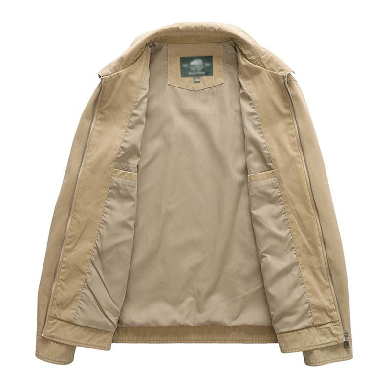 Mens Casual Cotton Lapel Cargo Jacket 89521769M