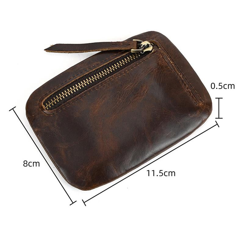 Mens Vintage Leather Zipper Coin Purse 76562554Y