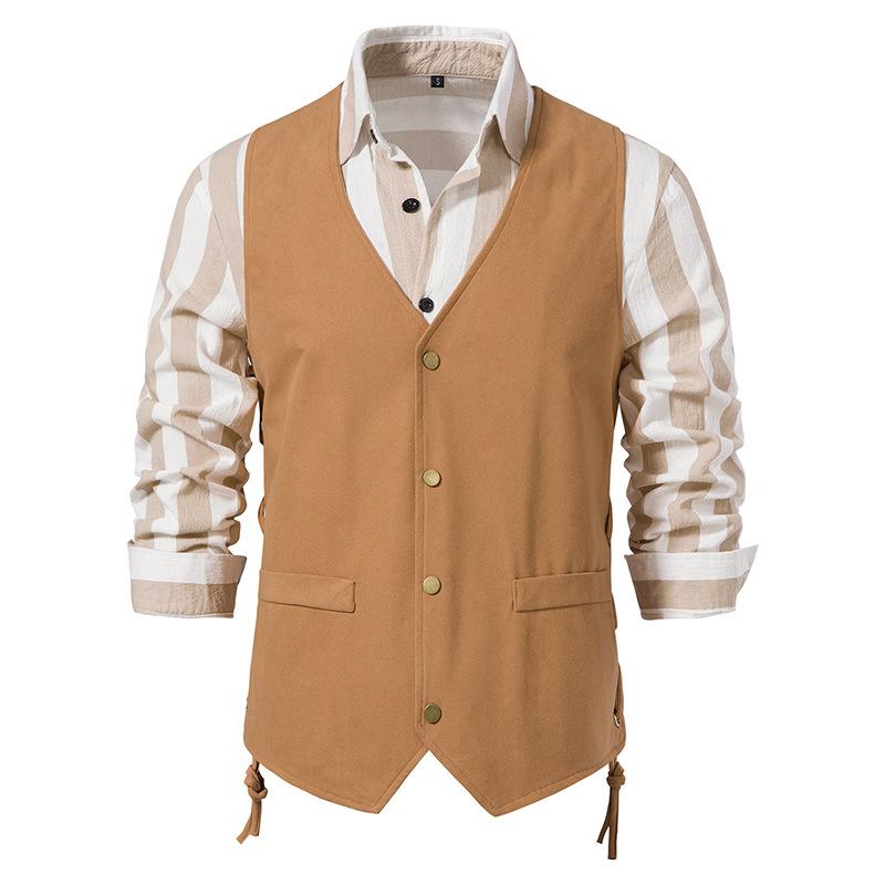 Mens Vintage Single Breasted V-Neck Vest 90585005X