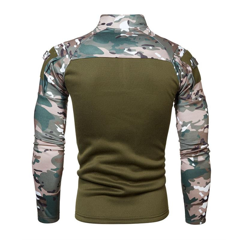 Mens Outdoor Camouflage Patchwork Long-sleeved Thin Sweatshirt 64474638M