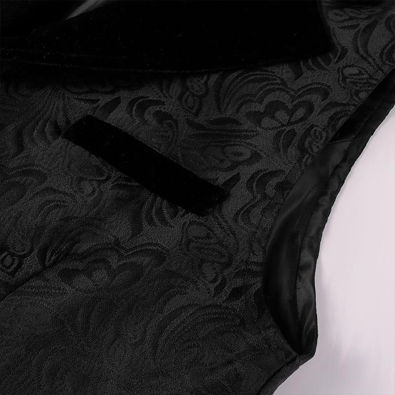 Mens Solid Color Jacquard Lapel Vest 81101790X