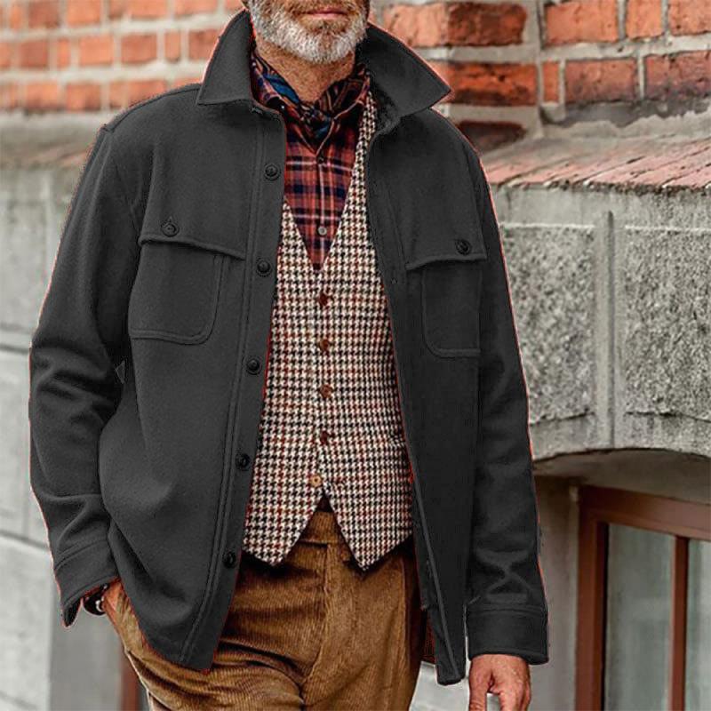 Mens Casual Fit Single Breasted Lapel Jacket 40787103M